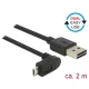 Delock 83856 USBA - USB Micro-B (derékszögben hajlított) kábel 2m fekete
