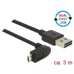   Delock Kábel, EASY-USB 2.0-s A-típusú csatlakozódugó > EASY-USB 2.0-s Micro-B típusú csatlakozódugó, (83857)
