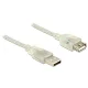 Delock 83881 USB 2.0 Type-A male > USB 2.0 Type-A female 1m áttetsző