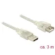 Delock 83884 USB 2.0 Type-A male > USB 2.0 Type-A female 3m áttetsző