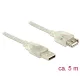 Delock 83885 USB 2.0 Type-A male > USB 2.0 Type-A female 5m áttetsző