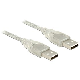   Delock 83887 USB 2.0 A > USB 2.0 A összekötő kábel, 1 m, áttetsző