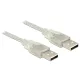 Delock 83889 USB 2.0 A > USB 2.0 A összekötő kábel, 2 m, áttetsző
