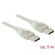 Delock USB 2.0-s kábel A-típusú csatlakozódugóval > USB 2.0-s, A-típusú csatlakozódugóval, 5 m, átte (83891)