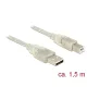 Delock 83893 USB 2.0 Type-A male > USB 2.0 Type-B male 1.5m áttetsző