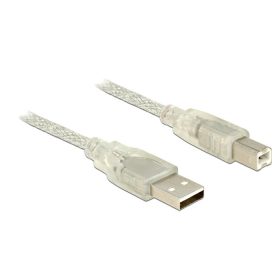   Delock 83894 USB 2.0 Type-A male > USB 2.0 Type-B male 2m áttetsző