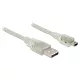 Delock 83907 USB 2.0 A > USB 2.0 Mini-B kábel, 2 m áttetsző