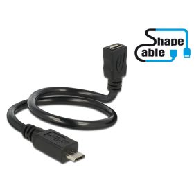   Delock kábel USB 2.0 Micro-B apa > USB 2.0 Micro-B anya OTG ShapeCable 0,35 m
