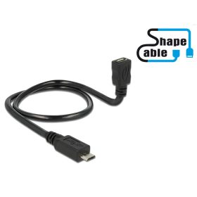   Delock kábel USB 2.0 Micro-B apa > USB 2.0 Micro-B anya OTG ShapeCable 0,50 m