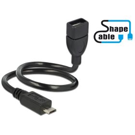   Delock kábel USB 2.0 Micro-B apa> USB 2.0 Type-A anya OTG ShapeCable 0.35 m