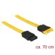 Delock SATA 6 Gb/s-s bővítőkábel csatlakozódugóval > SATA-s, csatlakozóhüvellyel, 70 cm, sárga (83950)