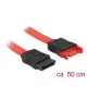 Delock SATA 6 Gb/s-s bővítőkábel csatlakozódugóval > SATA-s, csatlakozóhüvellyel, 50 cm, piros (83954)