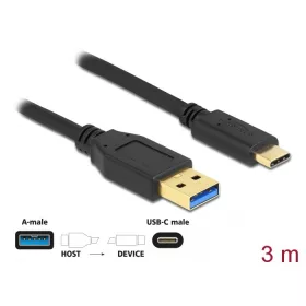   Delock SuperSpeed USB (USB 3.2 Gen 2) A-típusú - USB Type-C kábel 3m (84006)