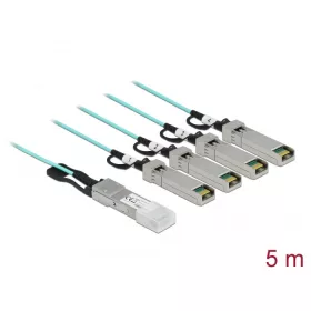 Delock Aktív optikai kábel QSFP+ > 4 x SFP+ 5 m