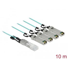 Delock Aktív optikai kábel QSFP+ > 4 x SFP+ 10 m