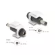 Delock Keystone modul, DC 5,5 x 2,5 mm-csatlakozóhüvely, DC 5,5 x 2,1 mm méretű apa, fehér (84176)