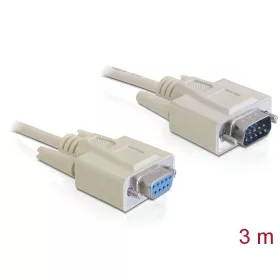 Delock 84289 RS-232 serial Sub-D9 male / female kábel 3 m