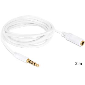   Delock DL84482 audio sztereo Jack 3.5 mm apa / anya IPhone 4 pin kábel 2 m