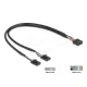 Delock Kábel USB 2.0-s csatlakozóhüvellyel, 2,54 mm, 10 tű a 2 x USB 2.0-s csatlakozóhüvellyel, 2,54 mm, 4 tű, 30 cm