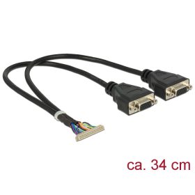   Delock csatlakozókábel 40 tűs 1,25 mm > 2 x VGA (84710)