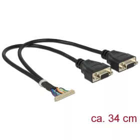   Delock csatlakozókábel 40 tűs 1,25 mm > 2 x VGA (84710)