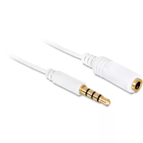   Delock jack 3.5 mm apa / anya 4 pin hosszabbító kábel 0,5m fehér (84717)