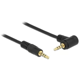   Delock kábel sztereó jack 3,5 mm-es 4 tűs apa > apa szögletes 2 m fekete