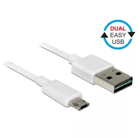   DeLock 84806 EASY USB 2.0 Type-A (male) - Micro Type-B (male) kábel 0.5m fehér