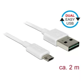   DeLock 84808 EASY USB 2.0 Type-A (male) - Micro Type-B (male) kábel 2m fehér