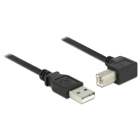   Delock USB 2.0-s kábel A-típusú > USB 2.0 B-típusú derékszögű 0,5 m fekete (84809)