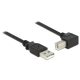 Delock USB 2.0-s kábel A-típusú > USB 2.0 B-típusú derékszögű 0,5 m fekete (84809)