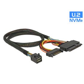   Delock SFF-8643 apa > U.2 SFF-8639 anya + SATA tápcsatlakozó kábel 50cm (84819)