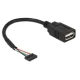 Delock USB 2.0-s csatlakozóhüvellyel ellátott kábel, 2,00 mm, 5 tűs > USB 2.0 A-típusú csatlakozó
