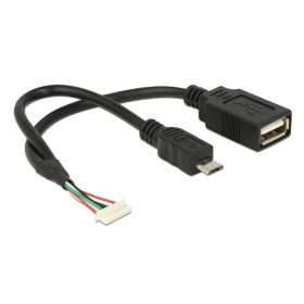  Delock kábel USB 2.0 tűs fejléc 1,25 mm 8 tűs anya>USB 2.0 Type-A anya + USB 2.0 Type Micro-B csatl.