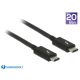 Delock 84847 Thunderbolt 3 USB-C összekötő kábel, 2 m, fekete