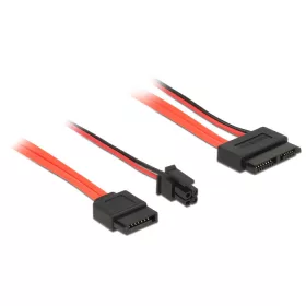  Delock SATA-kábel, 6 Gb/s, 7 tus csatlakozóhüvely + 4 tus csatlakozódugó > 13 tus Slim SATA-csatlako (84848)
