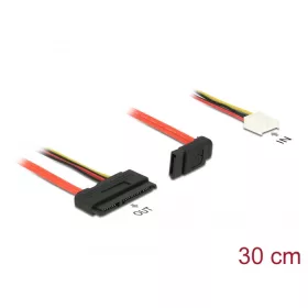   Delock 84852 SATA-kábel, 6 Gb/s, 7 tűs csatlakozóhüvely + 4 tűs Floppy-csatlakozóhüvely (5 V + 12 V) > SATA 22 tűs csatlakozóhüvely, ...