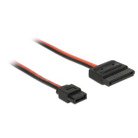   Delock 84857 SATA-tápkábel 15 tűs csatlakozóhüvely > Slim SATA-tápcsatlakozó 6 tűs csatlakozóhüvely, (5V) 24cm