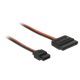 Delock 84857 SATA-tápkábel 15 tűs csatlakozóhüvely > Slim SATA-tápcsatlakozó 6 tűs csatlakozóhüvely, (5V) 24cm