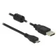 Delock USB 2.0-s kábel A-típusú csatlakozódugóval > USB 2.0 Micro-B csatlakozódugóval, 5,0 m, fekete (84910)