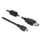 Delock 84913 USB 2.0 A > USB 2.0 mini-B kábel, 1,5 m, fekete