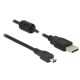 Delock 84915 USB 2.0 A > USB 2.0 mini-B kábel, 3 m, fekete