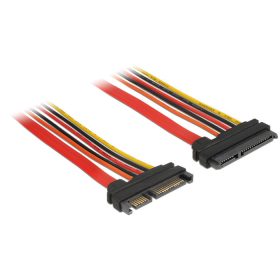   Delock Bovítokábel, SATA, 6 Gb/s, 22 tus csatlakozó > SATA 22 tus aljzat (3,3 V + 5 V + 12 V), 50 cm