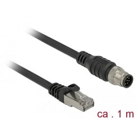  Delock RJ45 csatlakozót és M12 csatlakozót összekötő kábel 8 tűs A kódolt Cat.5e SFTP 1 m hosszú (84922)