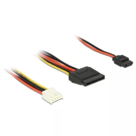   Delock Tápkábel 4 tus Floppy-csatlakozóhüvellyel > 15 tus SATA-csatlakozóhüvellyel (5 V + 12 V) + 6 (84932)