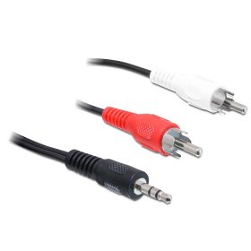   Delock Hangkábel, 3,5 mm-es sztereó csatlakozódugó > 2 x RCA-csatlakozódugó, 3 m