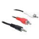 Delock Hangkábel, 3,5 mm-es sztereó csatlakozódugó > 2 x RCA-csatlakozódugó, 3 m