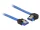 Delock 84986 SATA-kábel 6 Gb/s egyenes -> balra néző, fém rögzítő, kék, 70cm