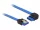 Delock 84989 SATA-kábel 6 Gb/s egyenes -> jobbra néző, fém rögzítő, kék, 20cm