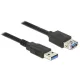 Delock 85053 USB 3.0 Type-A apa > USB 3.0 Type-A anya hosszabbító kábel, 0.5m, fekete